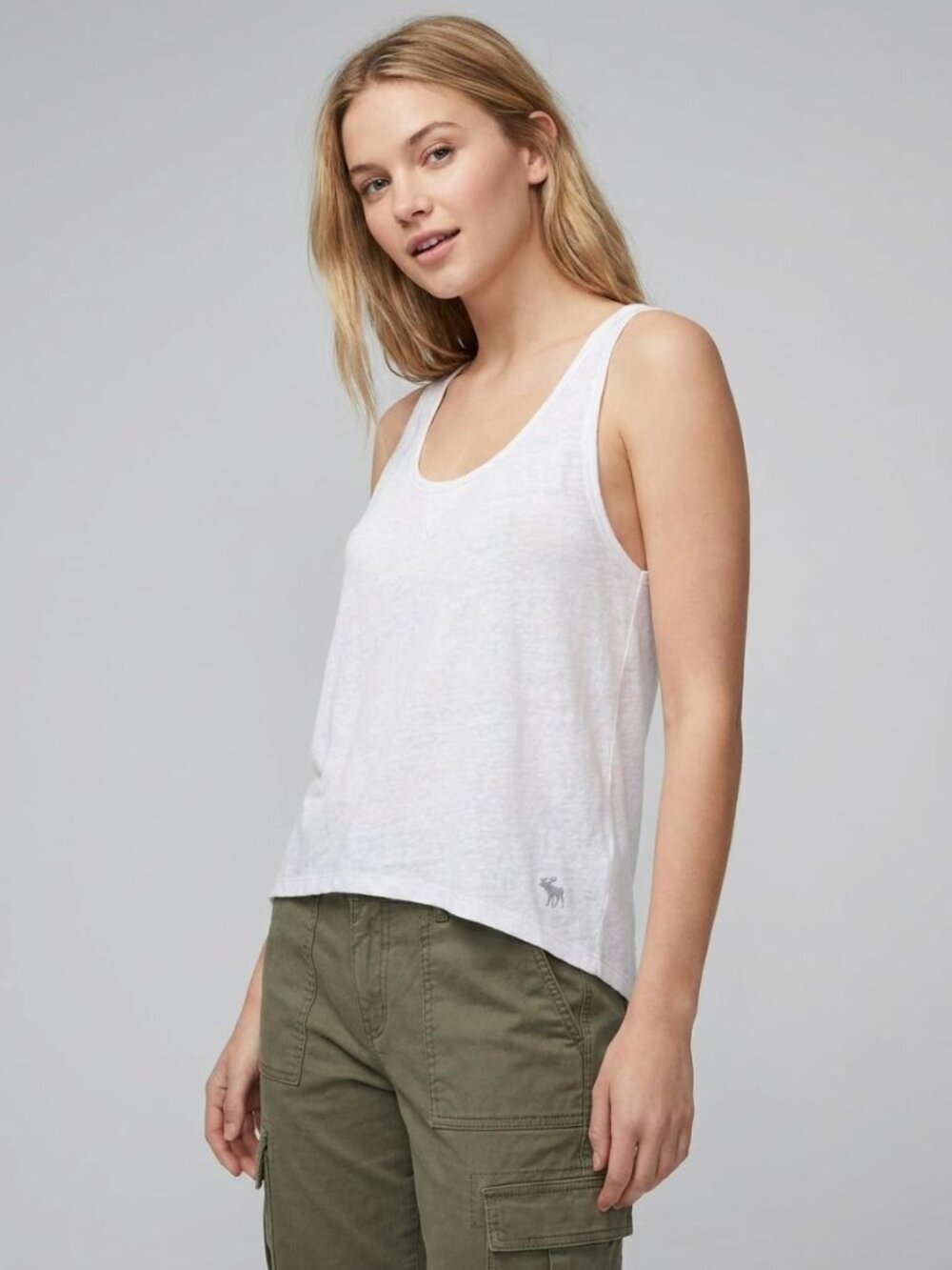 Abercrombie & Fitch Eve Moose Logo Tank Top White